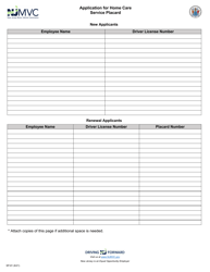 Form SP-81 Application for Home Care Service Agency Placard - New Jersey, Page 2