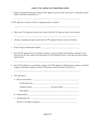 Form TNC-1 Transportation Network Company Permit Application Form - New Jersey, Page 2