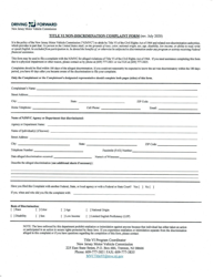 Title VI Non-discrimination Complaint Form - New Jersey