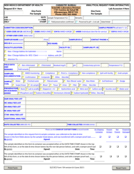 SLD DCS Form 104 &quot;Chemistry Analysis Request Form&quot; - New Mexico