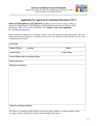 Application for Approval of Continuing Education (Ceus) - New Mexico, Page 3