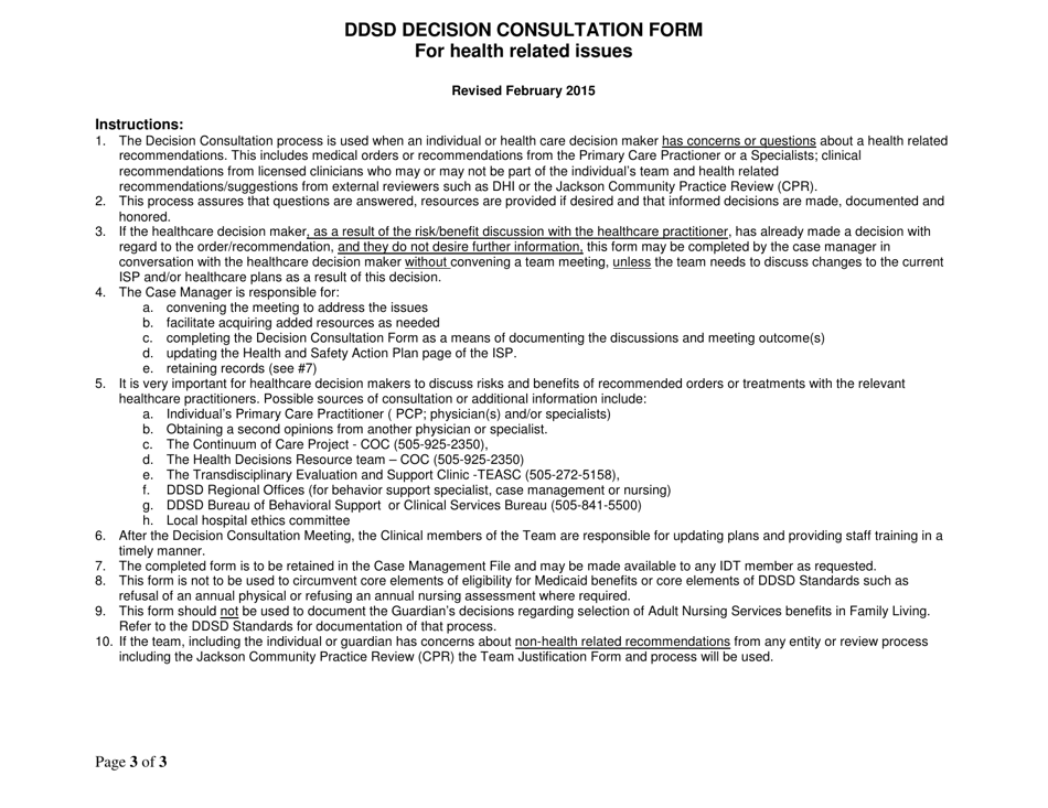 Aspiration Risk Management: Decision Consultation Form - New Mexico, Page 3