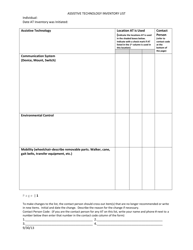 Document preview: Assistive Technology Inventory List - New Mexico