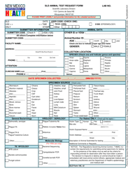 SLD Form 105 &quot;Sld Animal Test Request Form&quot; - New Mexico