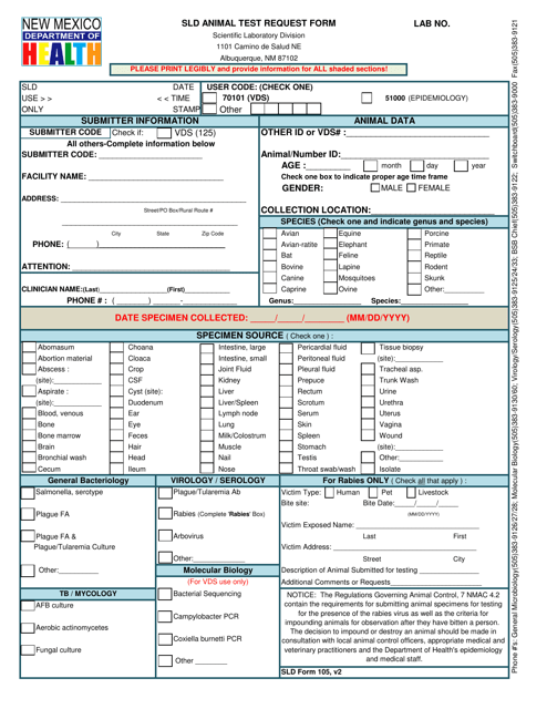 SLD Form 105  Printable Pdf