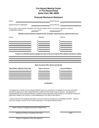 Document preview: Fort Bayard Financial Disclosure Form - New Mexico