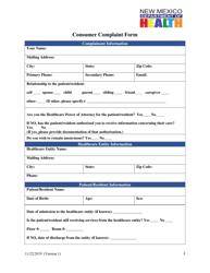 Consumer Complaint Form - New Mexico, Page 2