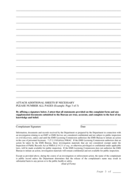 Emergency Medical Systems Complaint Form - New Mexico, Page 3