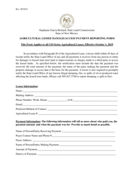 &quot;Agricultural Lessee Damage/Access Payment Reporting Form&quot; - New Mexico