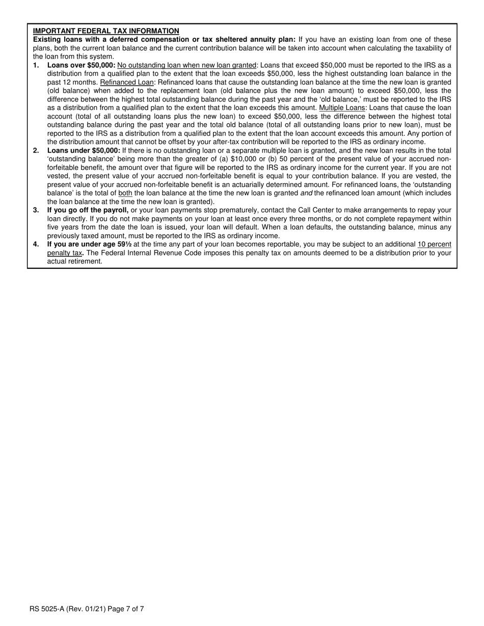 Form RS5025-A Tiers 3, 4, 5  6 Loan Application - New York, Page 7
