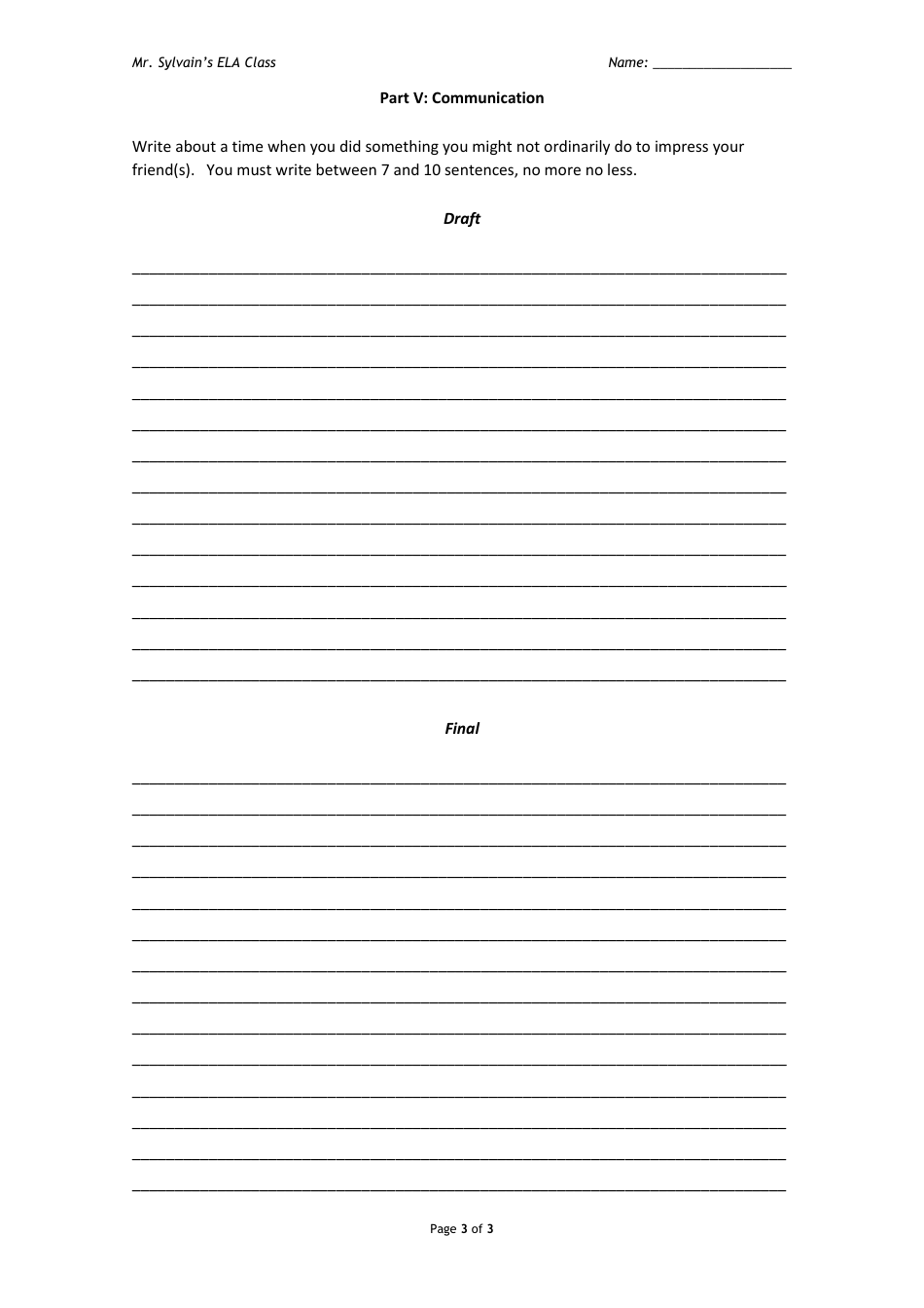 The Taste of Melon Reading Comprehension Worksheet - 11-th Grade, Sylvain Naud, Heritage International School, Page 3