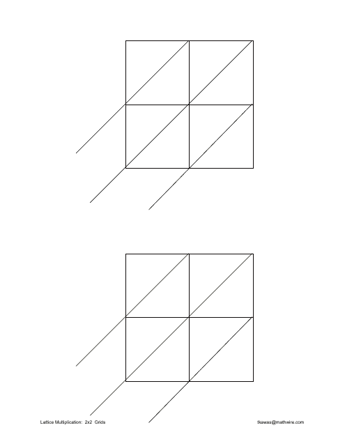 Lattice Multiplication Chart - 2x2 Grids