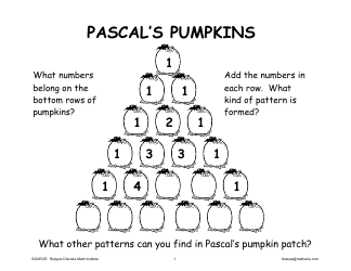 Pascal&#039;s Pumpkins Worksheet With Answer Key