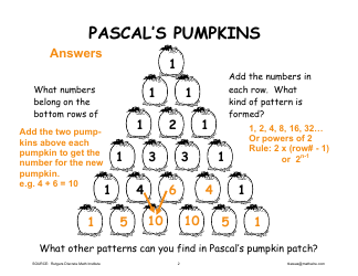 Pascal&#039;s Pumpkins Worksheet With Answer Key, Page 2