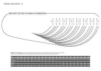 Document preview: Birkenstock Shoe Size Chart