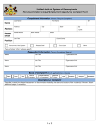 Document preview: Non-discrimination & Equal Employment Opportunity Complaint Form - Pennsylvania