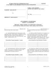 Document preview: Attachment A Petition for Protection From Abuse - Firearms, Other Weapons, or Ammunition Inventory - Pennsylvania (English/Spanish)