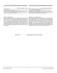 Form MDJS307D-BL Order Granting Emergency Relief From Abuse - Pennsylvania (English/Spanish), Page 2