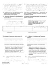 Final Protection From Abuse Order - Pennsylvania (English/Spanish), Page 6