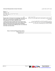 Form AOPC317 Authorization of Representative - Pennsylvania (English/Arabic), Page 2