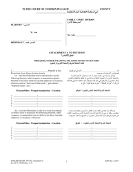 Document preview: Attachment A Petition for Protection From Abuse - Firearms, Other Weapons, or Ammunition Inventory - Pennsylvania (English/Arabic)