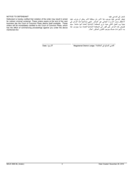 Form MDJS306D-BL Order Granting Petition for Emergency Relief in Connection With Claims of Sexual Violence or Intimidation - Pennsylvania (English/Arabic), Page 2