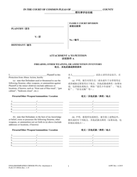 Document preview: Attachment A Petition for Protection From Abuse - Firearms, Other Weapons, or Ammunition Inventory - Pennsylvania (English/Chinese Simplified)