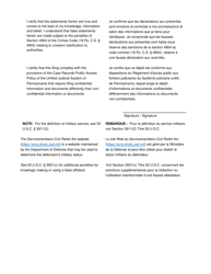 Servicemembers Civil Relief Act Affidavit - Pennsylvania (English/French), Page 2