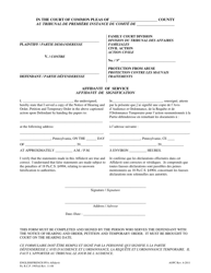 Document preview: Affidavit of Service - Pennsylvania (English/French)