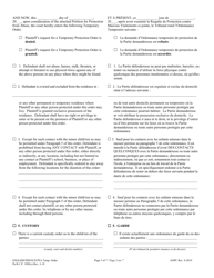 Temporary Protection From Abuse Order - Pennsylvania (English/French), Page 3