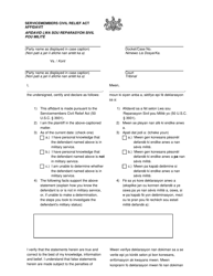 Document preview: Servicemembers Civil Relief Act Affidavit - Pennsylvania (English/Haitian Creole)