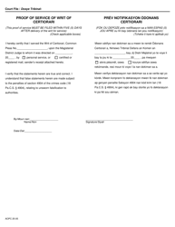 Form AOPC25-05 Writ of Certiorari to Magisterial District Judge - Pennsylvania (English/Haitian Creole), Page 2