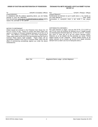 Form MDJS307D-BL Order Granting Emergency Relief From Abuse - Pennsylvania (English/Haitian Creole), Page 2