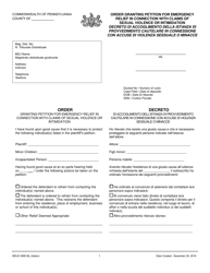 Document preview: Form MDJS306D-BL Order Granting Petition for Emergency Relief in Connection With Claims of Sexual Violence or Intimidation - Pennsylvania (English/Italian)