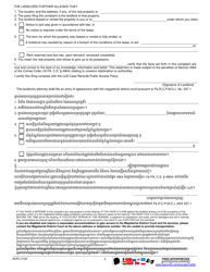 Form AOPC310A Landlord/Tenant Complaint - Pennsylvania (English/Khmer), Page 2