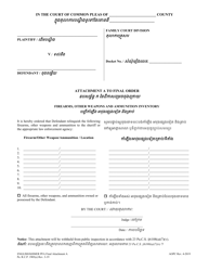 Document preview: Attachment A Final Protection From Abuse Order - Firearms, Other Weapons and Ammunition Inventory - Pennsylvania (English/Khmer)