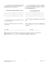 Attachment A Petition for Protection From Abuse - Firearms, Other Weapons and Ammunition Inventory - Pennsylvania (English/Korean), Page 2