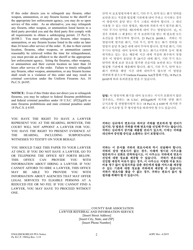 Notice of Hearing and Order - Pennsylvania (English/Korean), Page 2