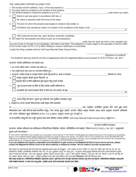 Form AOPC310A Landlord/Tenant Complaint - Pennsylvania (English/Nepali), Page 2