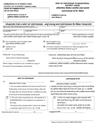 Form AOPC25-05 Writ of Certiorari to Magisterial District Judge - Pennsylvania (English/Nepali)