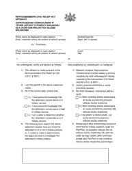 Servicemembers Civil Relief Act Affidavit - Pennsylvania (English/Polish)