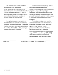 Form AOPC312-08 (C) Section 8 Tenant&#039;s Supersedeas Affidavit Filed Pursuant to Pa.r.c.p.m.d.j. No. 1013c (2) - Pennsylvania (English/Polish), Page 2