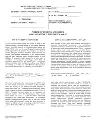 Document preview: Notice of Hearing and Order - Pennsylvania (English/Polish)