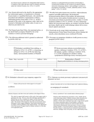 Final Protection From Abuse Order - Pennsylvania (English/Polish), Page 6