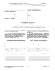 Document preview: Attachment A Petition for Protection From Abuse - Firearms, Other Weapons, or Ammunition Inventory - Pennsylvania (English/Portuguese)
