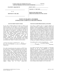 Document preview: Protection From Abuse Notice of Hearing and Order - Pennsylvania (English/Portuguese)