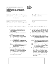 Document preview: Servicemembers Civil Relief Act Affidavit - Pennsylvania (English/Vietnamese)