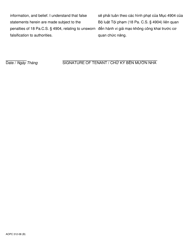 Form AOPC312-08 (B) Tenant&#039;s Supersedeas Affidavit (Non-section 8) Filed Pursuant to Pa.r.c.p.m.d.j. No. 1008c (2) - Pennsylvania (English/Vietnamese), Page 2