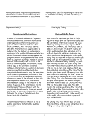 Domestic Violence Affidavit - Pennsylvania (English/Vietnamese), Page 2