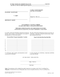 Document preview: Attachment A Final Protection From Abuse Order - Firearms, Other Weapons and Ammunition Inventory - Pennsylvania (English/Vietnamese)